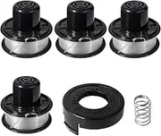 Thten Weed Eater Spools Compatible with Black and Decker RS-136 ST4500 ST1000 ST4000 GE600 CST800 ST6800 String Trimmer Spool Line 20ft 0.065" Edger Refills Parts Auto-Feed 4 String+1 Cap