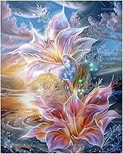 TAOPAOLAB Fantasy Floral Paint by Numbers Kit for Adults - DIY Glowing Lily Blooms Painting on Canvas 16x20 Inches, Acrylic Paint Set, Suitable for Beginners, Art for Home Decoration or Gifts