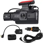 Dual Driving Recorders, 3.0-inch IPS Screen in Front of and Inside The Car, 170°Wide-Angle Motion Detection Cycle Recording Clear, in Car Hard Disk Recorder Black