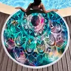 BOHO Mandala Mushroom Elephant Large Round Yoga Bath Sauna Swim Beach Towel Gift