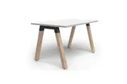 OL Plantation Melamine Top Timber Leg Single Sided Desk