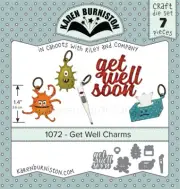 Karen Burniston Get Well Charms Die 7pc : August 2018 Release