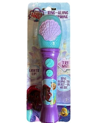 Disney Princess Ariel Microphone Toy New Lights Up Sing Along To Built In Music