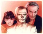 Lost in Space Angela Cartwright & Jonathan Haarris with alien 8x10 inch photo