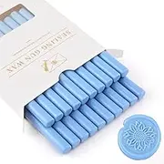 20pcs Wax Seal Sticks, Mini Glue Gun Wax Seal Sticks for Wax Seal Stamp Sealing Wax Sticks for Card Envelopes Wedding Invitations Letter Craft Gift Wrapping (Haze Blue)