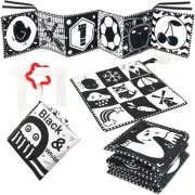 KUANGO Newborn Toys Black and White Baby Toys 0-3 Months High Contrast Baby T...