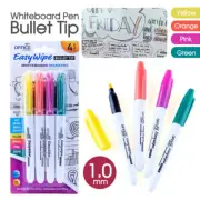 1x Coloured Whiteboard Bullet Tip Markers Office Central Study Meeting 4Pcs