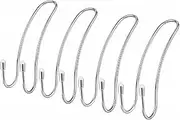 EldHus 4-Pack Car Hooks, Truck Vehicle Back Seat Headrest Hanger Holder Hook for Bag Purse Cloth Coat Grocery (Metallic)