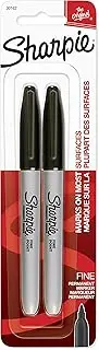 Sharpie Permanent Markers, Fine Point, Black (Pack of 2)