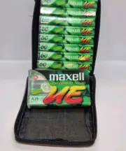 Maxell 60 Min Audio Cassette Tapes Sealed Blank Plus Zippered Case Vintage LNC