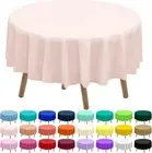 Blush Pink Plastic Tablecloths 2 Pack Light Peach Disposable Table Covers 84 Inc