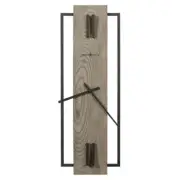 Howard Miller Quartz Wall Clock 24"x Bohemian Rectangle Glass Metal Seaside Grey