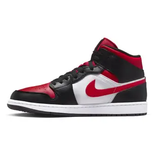 NIKE AIR JORDAN 1 MID WHITE BLACK RED白黑紅【A-KAY0】【554724-079】