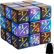 24 Pieces Magic The Gathering Token Dice Counters - Marble Cube D6 Glitter Sparkle Starry Sky for CCG Creature Stats Card Gaming MTG Accessory (2-Color Mixed)