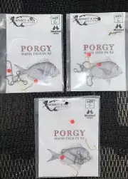 3 PORGY Tandem Rig Size #6 Sharp Strong Mustad Hook Fast Shipping