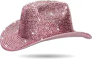 [CXQRR] Disco Mirrored Ball Cowboy Hat - Women Men Silver Sparkly Cowgirl Hat Bachelorette Bachelor Party Hat