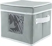DII Dessert Plate Storage Bin with Separators for Protecting or Transporting Dinnerware or Fragile China - Gray