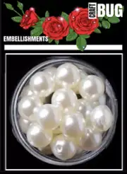 CRAFTBUG PEARL BEADS 16MM HOLE FOR THREADING ~PEARL BEADS 20PC 14MM B2-B16