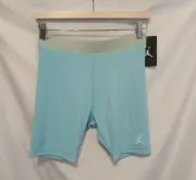 NIKE Jordan Athletic Shorts 45C388-F08 Girls XL (13-15) Glacier Ice Blue