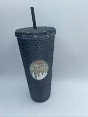 Custom Studded Double Wall Iridescent Black Colorful Tumbler Plastic Straw 32 Oz