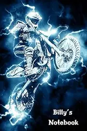 Billy's Notebook: Personalised Motocross Bike Cover Notebook | 160 Ruled Pages | 6x9 Journal | Paperback Diary | Glossy Finish