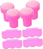 Mikinona 4 Sets Silicone Nail Stampers with Scrapers Creative Nail Art Tools for Unique Designs for Womens Manicure and French Tips for Beginners and Professionals