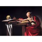 Caravaggio, Saint Jerome Writing, 1606, Canvas Print, A1 Size + Border