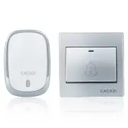 AC110-220V Wireless Doorbell Waterproof 1 Button+1Plug-in Receivers 300M Remote Music Door Dell