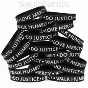 20 of Do Justice Love Mercy Walk Humbly Wristbands Micah 6:8 Silicone Bracelets