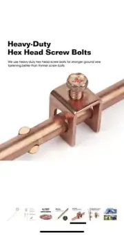 GOUNENGNAIL 4Ft Ground Rod - Copper Clad Grounding Rod per ASTM E8/E8M with 10Ft