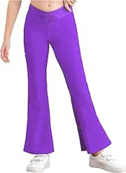 [inhzoy] Kids Girls Flare Leggings High Waisted Trouser Bell Bottom Pants Dance Yoga Athletic Dancewear