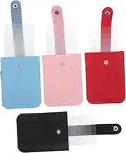 [Anneome] Organizer Pouch Women's Business Card Holder Fake Leather Credit Card Wallet Pull Out Design Snap Closure Compact