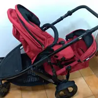 在飛比找蝦皮購物優惠-Britax B-DUAL二手雙人手推車(紅色) 極新，輪胎