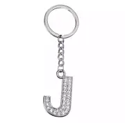 Collectable Metal Bling Alphabet Initial Keyring Initial J