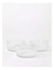 [Vue] Ribbed Glass Nibble Bowl Set of 3 in Clear