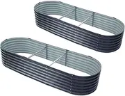 Green Fingers 2X Garden Bed 240X80X42cm Planter Box Raised Container Galvanised