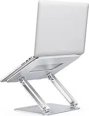 Laptop Computer Stand, Adjustable Tablet Holder Desk, Foldable Wide Compatible(10-17 inches) Computer Lapdesks, for MacBook Pro/Air,Samsung HP Dell HUAWEI MateBook Notebook-(Silver)