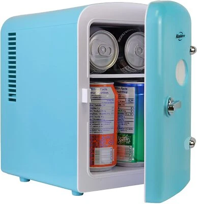 Mini Fridge Beverages Skincare Home Car Portable Thermoelectric Cooler Aqua Blue