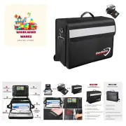 Fireproof Document Bag with Multiple Pockets,5200°F Large 17”x12.5”x7.2” File...