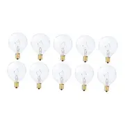 Small Globe G16.5 Round Bulb 25W E12 Candelabra Base (10 Pack) Clear 25 Watts