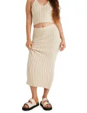 [RVCA] Crochet Midi Skirt in White