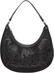 Betsey Johnson Glitteratzi Black Rhinestone Encrusted Mini Evening Crossobody