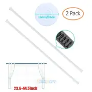 2x Adjustable Curtain Rod Bathroom Shower Tension Spring Extendable Rail White