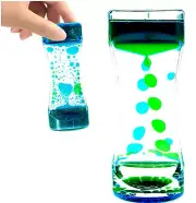 Fun Classic Fidget Sensory Toy Liquid Oil Bubbler Motion Timer Hourglass Autism`