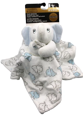 Nunu Elephant Blanket Lovey Baby Security Lovey Blanket Blue 9m+