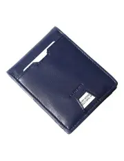 [La Enviro] Yamba Minimalist Slim Bifold Front Pocket Vegan Leather Wallet in Blue