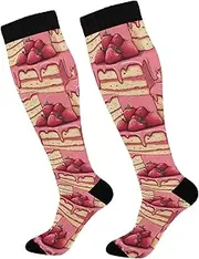 [Caihoyu] Fashion Cute Socks For Men And Women Graduated Support For Nurses, Athletic, Travel & Flight Socks