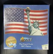 Wrebbit Statue of Liberty American Flag Shaped Perfalock Puzzle 887 Pieces