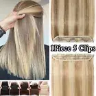 One Piece Clip In 100% Real Remy Human Hair Extensions 3/4 Full Head Double Weft