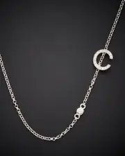 18K Italian Gold Over Silver 0.20 ct. tw. Diamond Initial Necklace (A-Z)